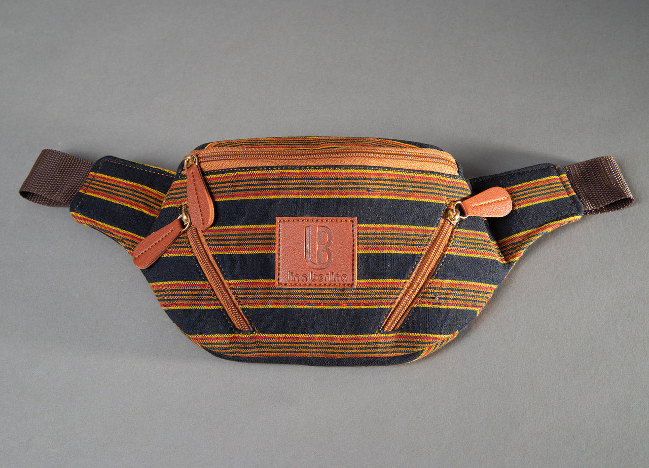 LB Lina Berlina hip bag lurik brown and black