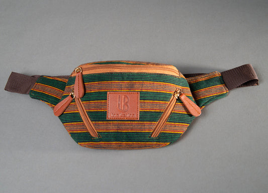 LB Lina Berlina Hip bag lurik brown and green