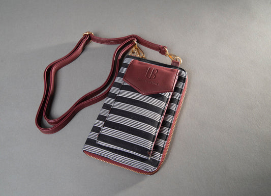 LB Lina Berlina Phone bag lurik red, black and white